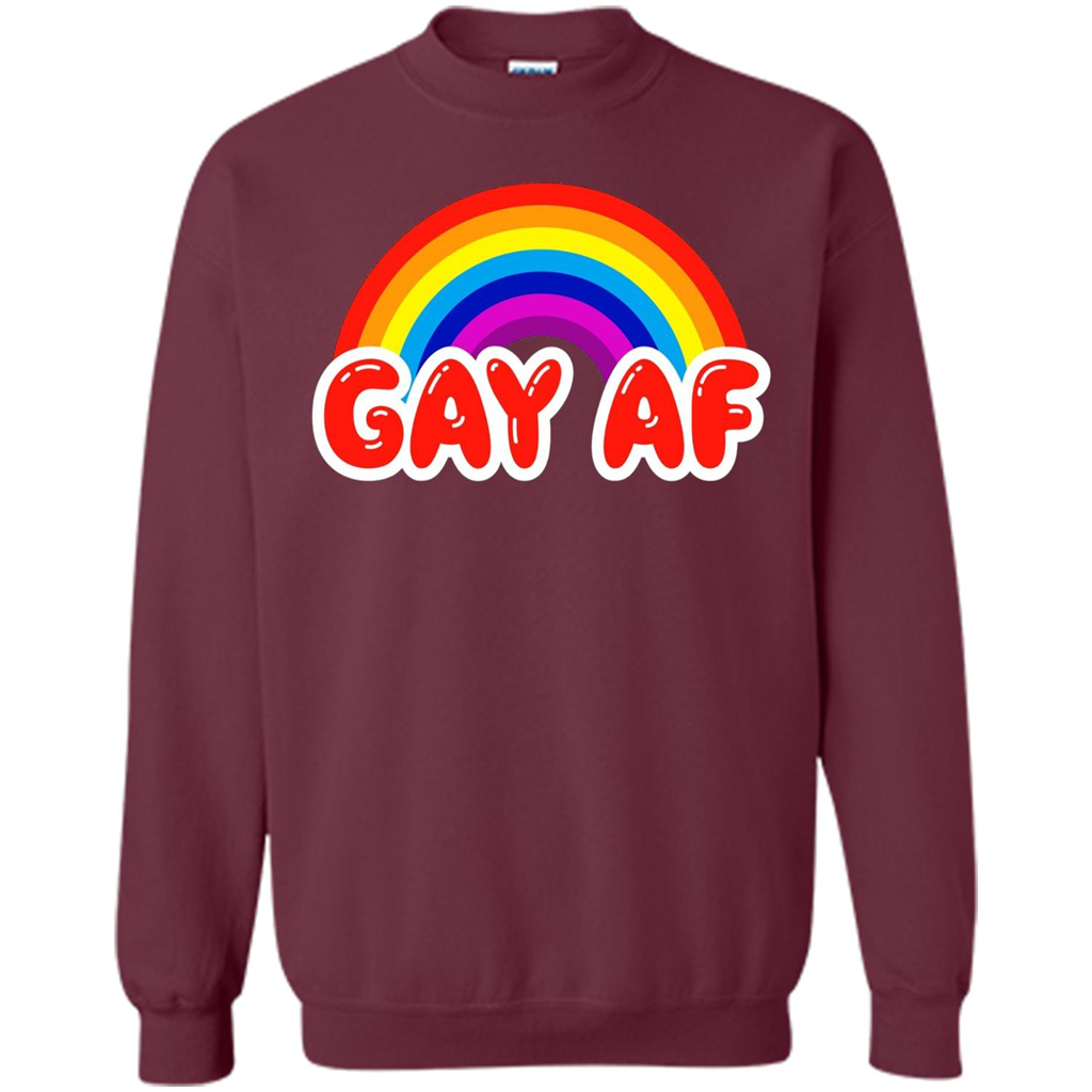 LGBTQ Pride T-shirt Gay AF Funny Gay Flag Rainbow Colors LGBTQ Pride Maroon