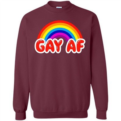 LGBTQ Pride T-shirt Gay AF Funny Gay Flag Rainbow Colors LGBTQ Pride Maroon