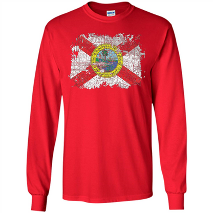 Florida Strong T-shirt Florida Distressed Flag T-Shirt Red