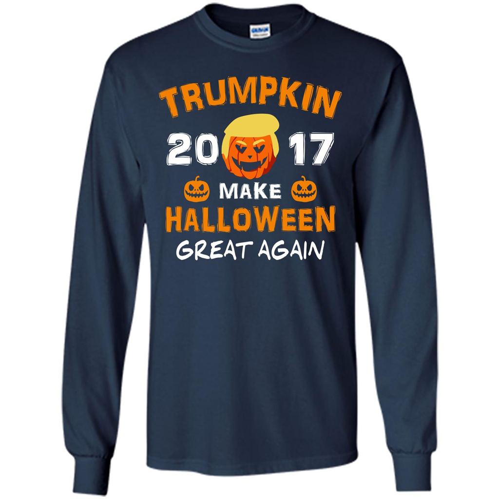 Halloween T-shirt Trumpkin 2017 Make Halloween Great Again T-shirt Navy