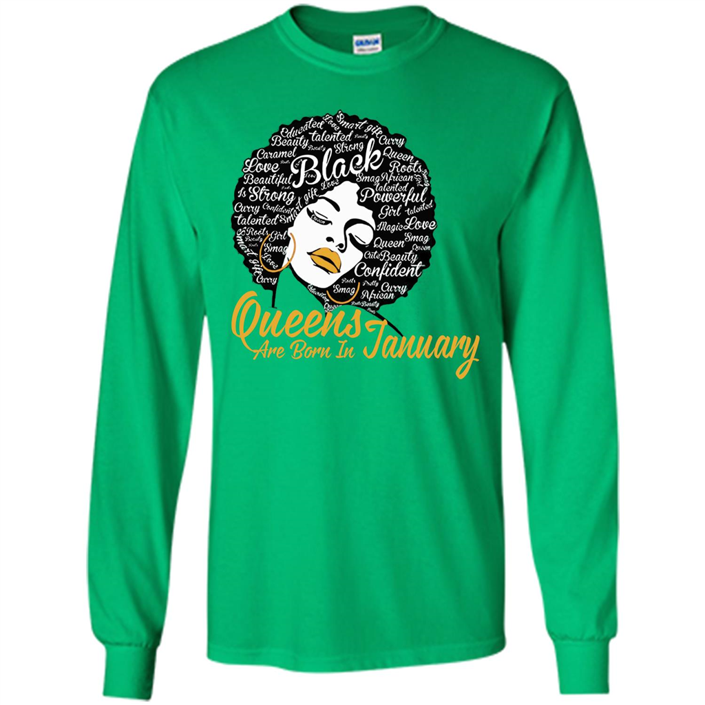 Queen Are Born In January T-shirt Irish Green