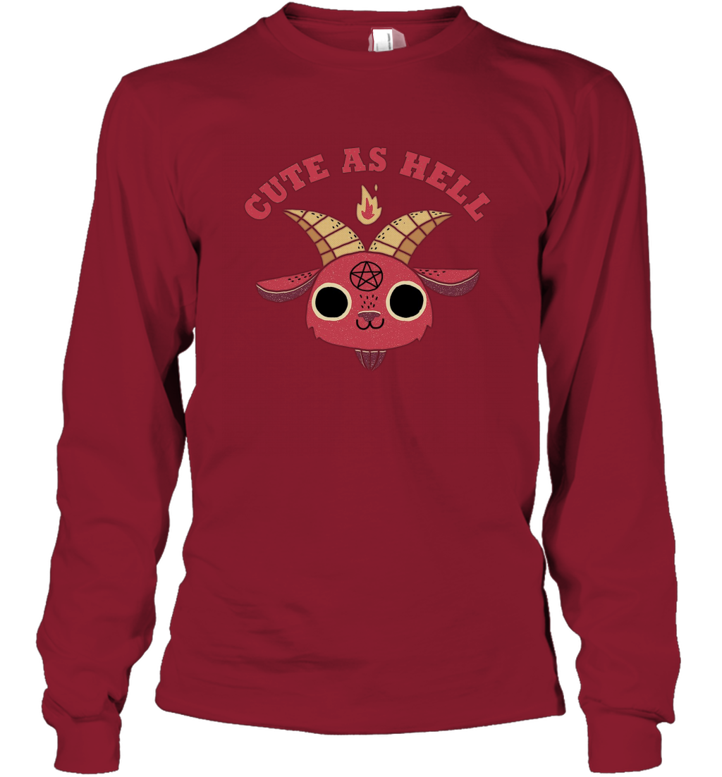 Cute As Hell Long Sleeve T-Shirt Long Sleeve T-Shirt Cardinal Red