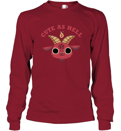 Cute As Hell Long Sleeve T-Shirt Long Sleeve T-Shirt Cardinal Red