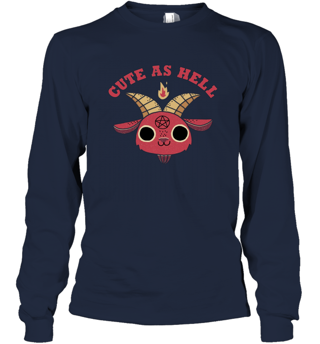 Cute As Hell Long Sleeve T-Shirt Long Sleeve T-Shirt Navy