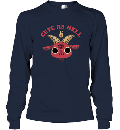 Cute As Hell Long Sleeve T-Shirt Long Sleeve T-Shirt Navy