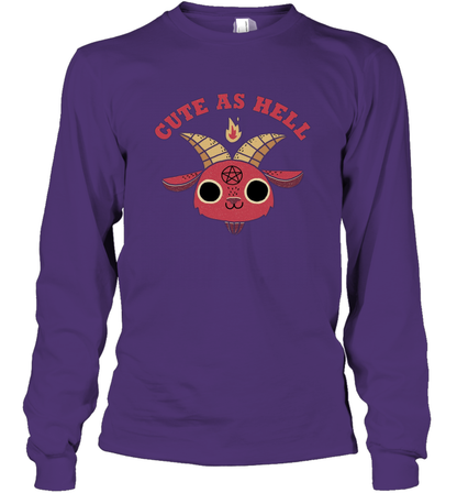 Cute As Hell Long Sleeve T-Shirt Long Sleeve T-Shirt Purple
