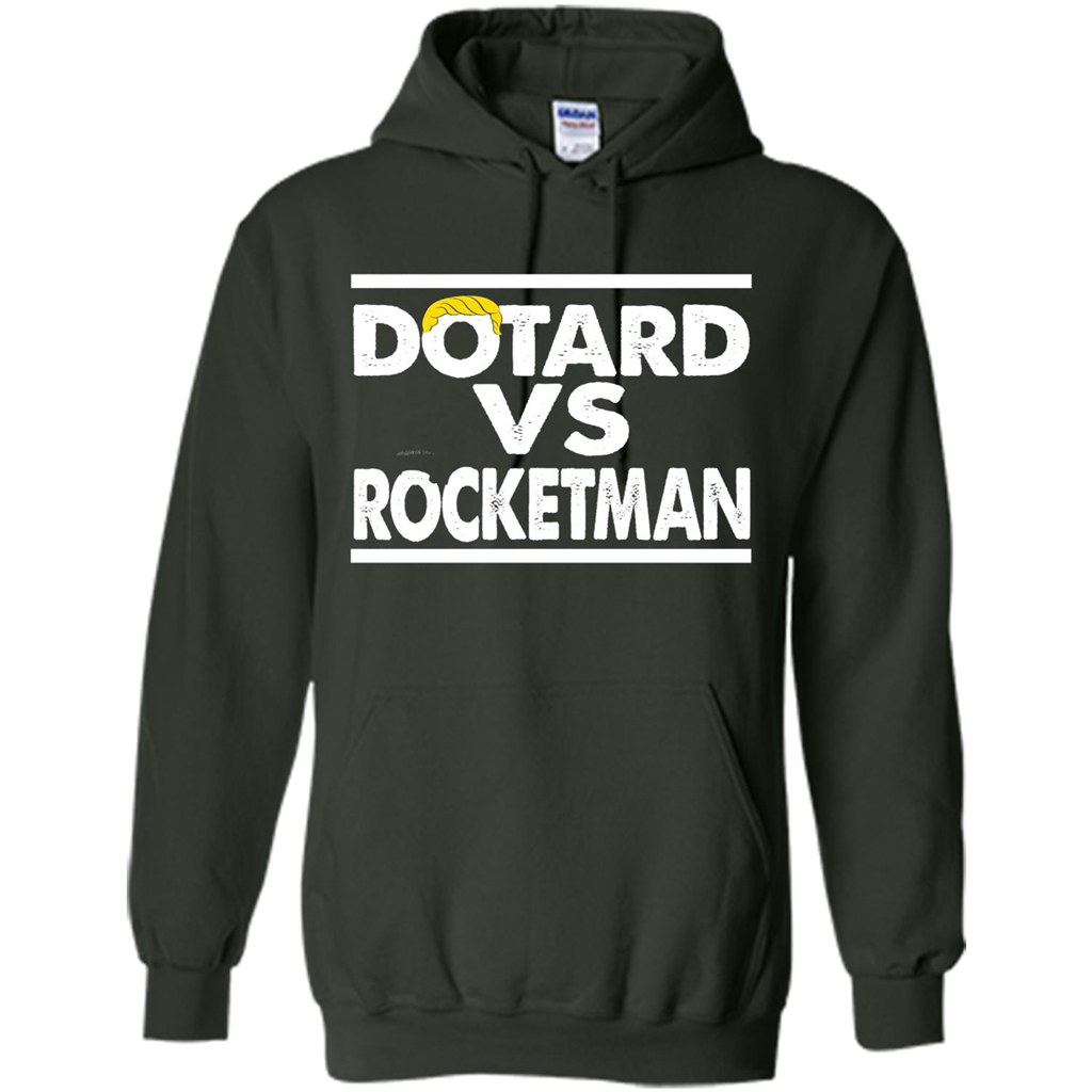 Funny American President T-shirt Dotard Vs Rocketman T-shirt Forest Green