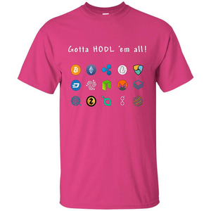 Ethereum Bitcoin Litecoin Gotta Hodl Em All Crypto T-Shirt