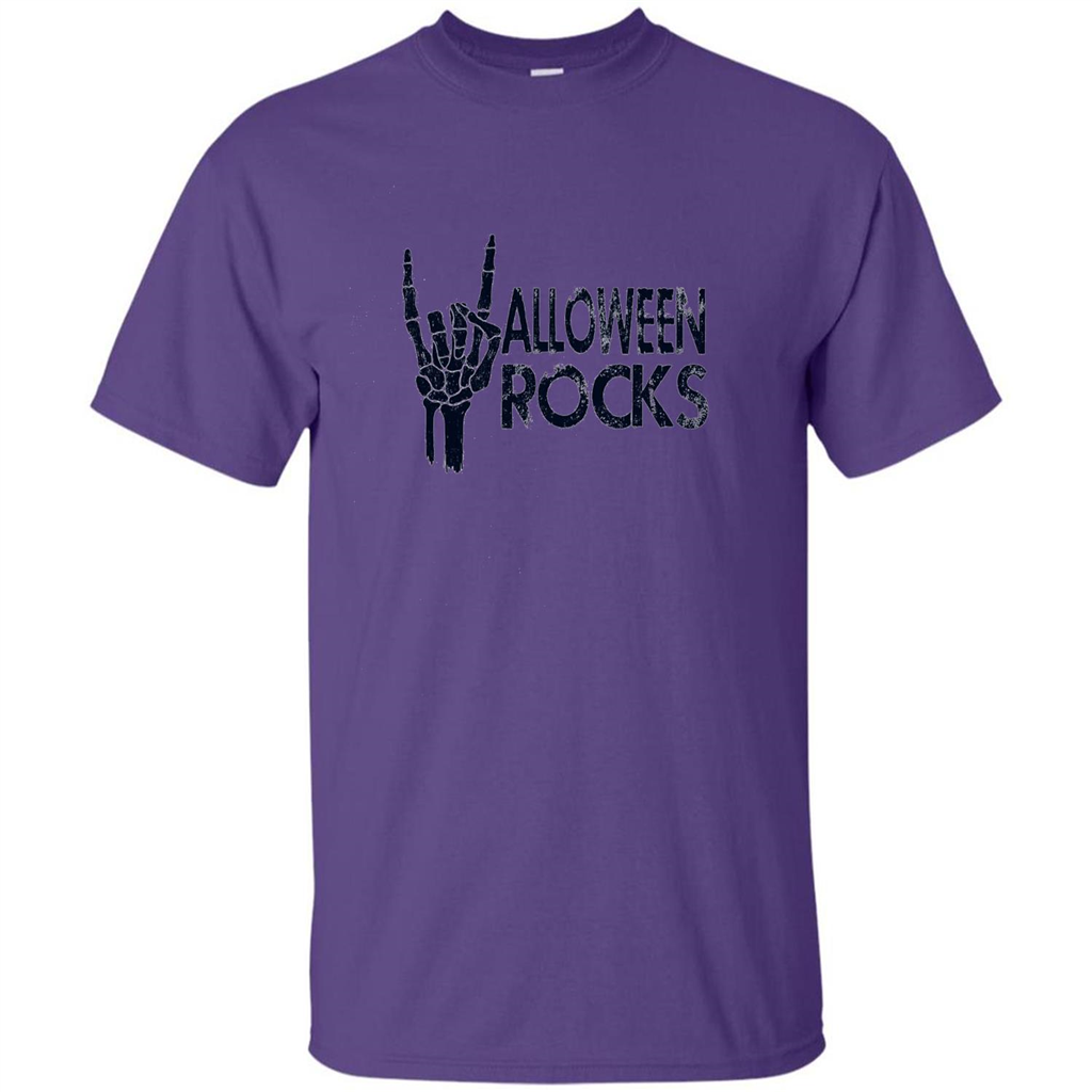 Halloween Rocks Skeleton T-shirt Purple