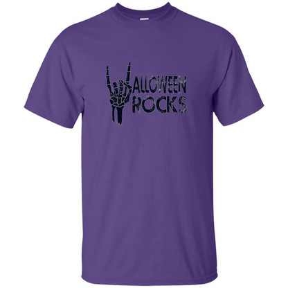 Halloween Rocks Skeleton T-shirt Purple