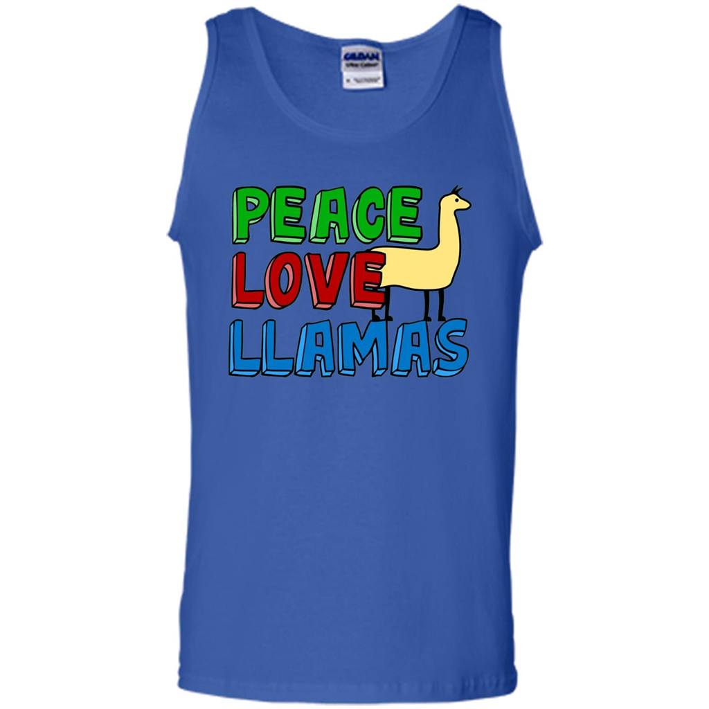 Peace Love Llamas T-shirt Royal
