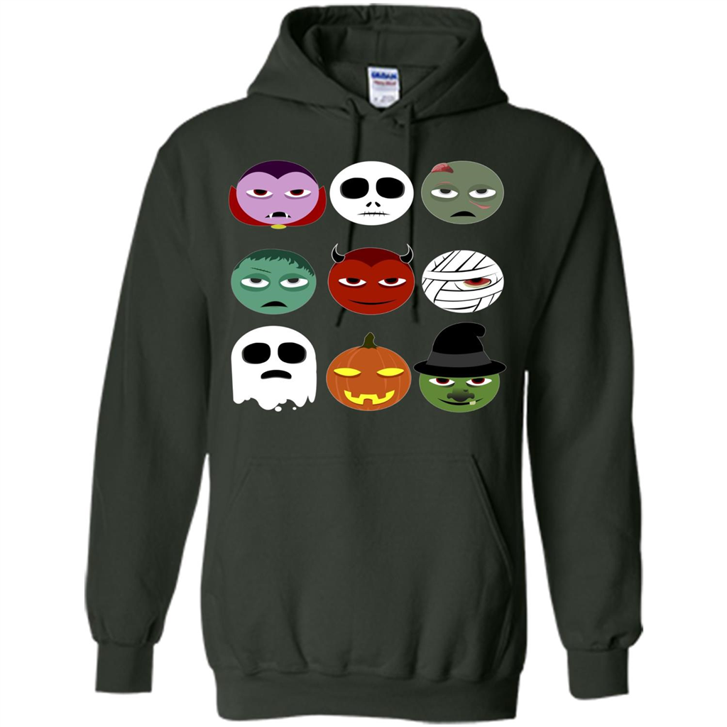 Halloween Emoji T-shirt Forest Green