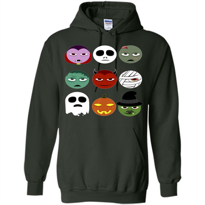 Halloween Emoji T-shirt Forest Green