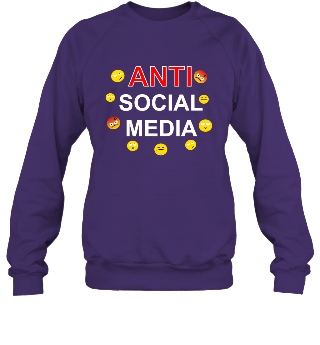 Anti Social Media Shirt Sweatshirt Sweatshirt Purple