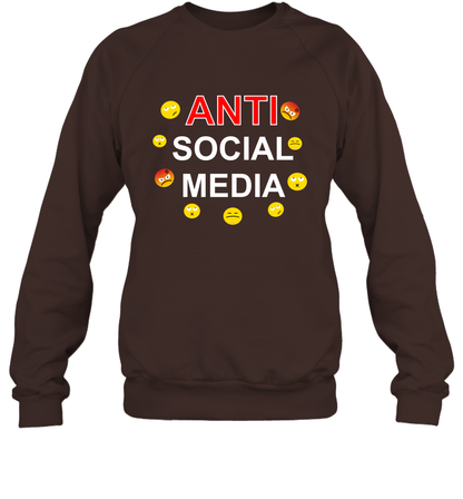 Anti Social Media Shirt Sweatshirt Sweatshirt Dark Chocolate