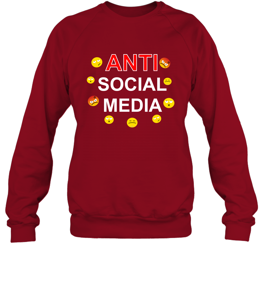 Anti Social Media Shirt Sweatshirt Sweatshirt Cardinal Red