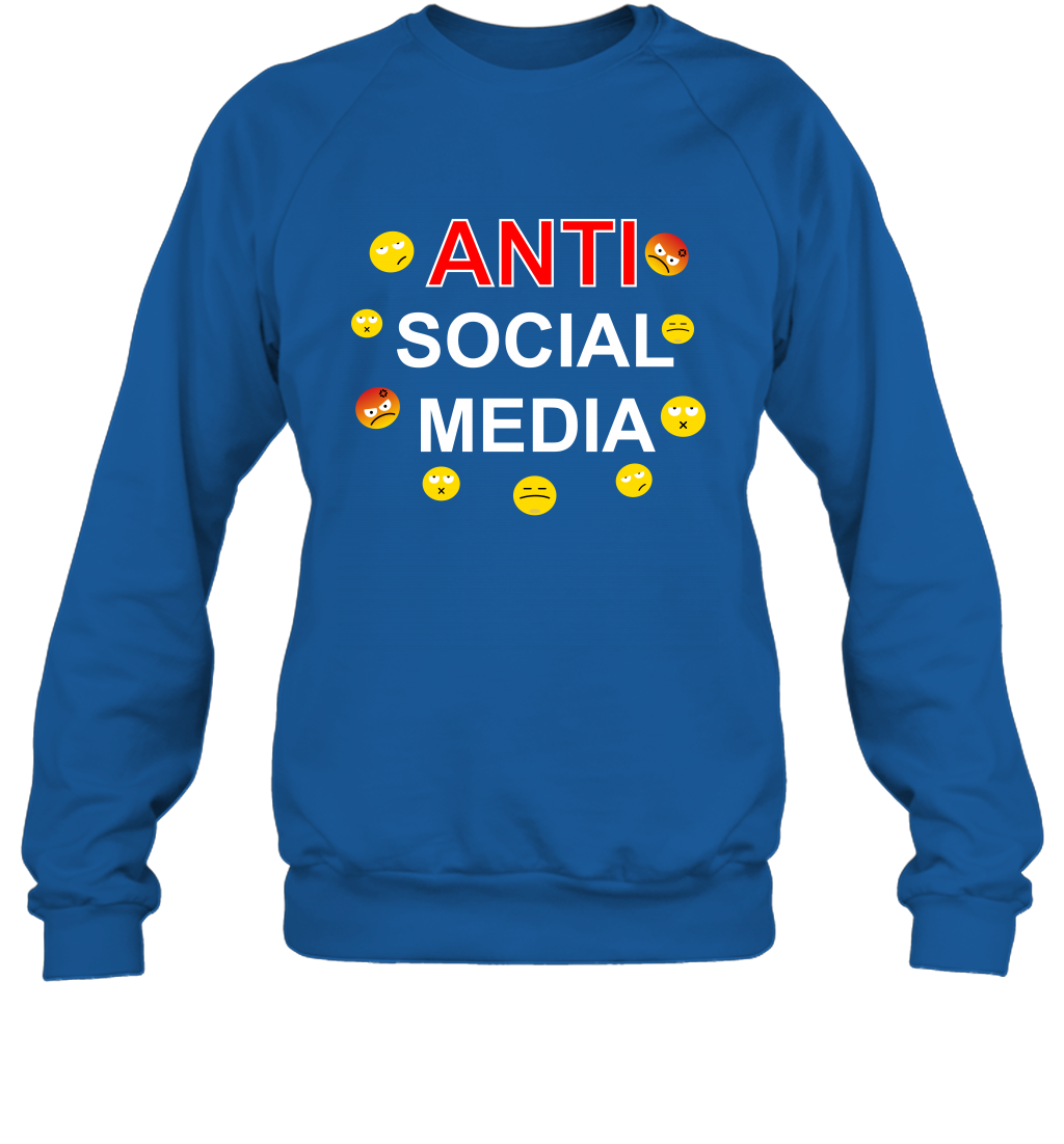 Anti Social Media Shirt Sweatshirt Sweatshirt Royal