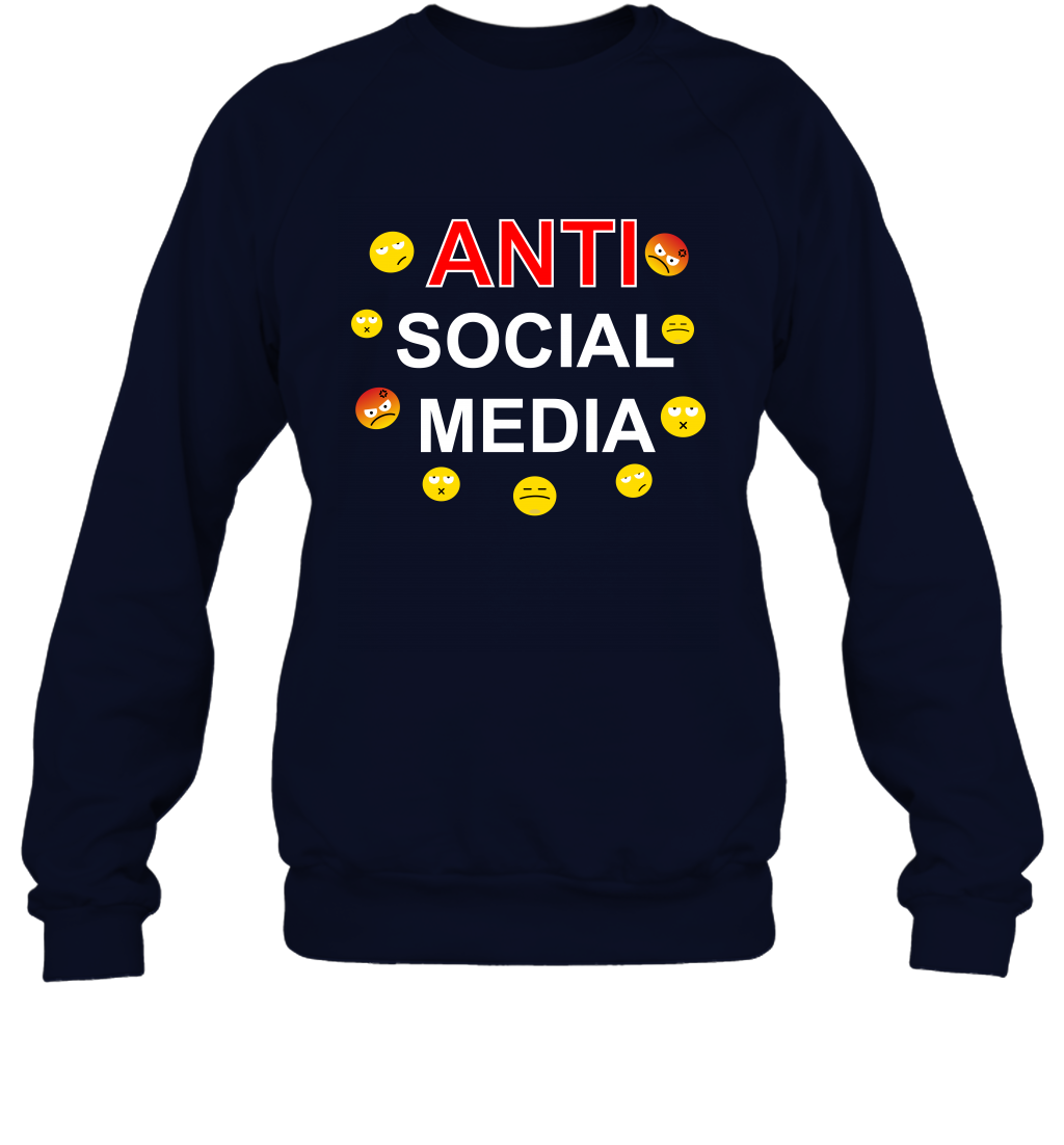 Anti Social Media Shirt Sweatshirt Sweatshirt Navy