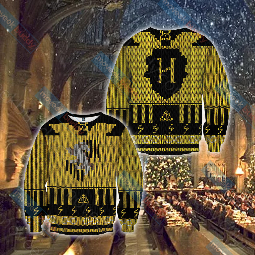 Harry Potter Loyal Like A Hufflepuff Knitting Style Unisex 3D Sweater