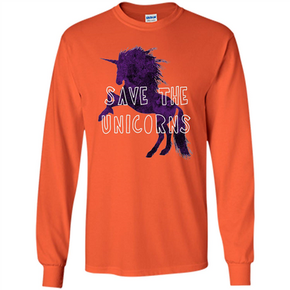 Unicorn T-shirt Save the Unicorns T-shirt Orange