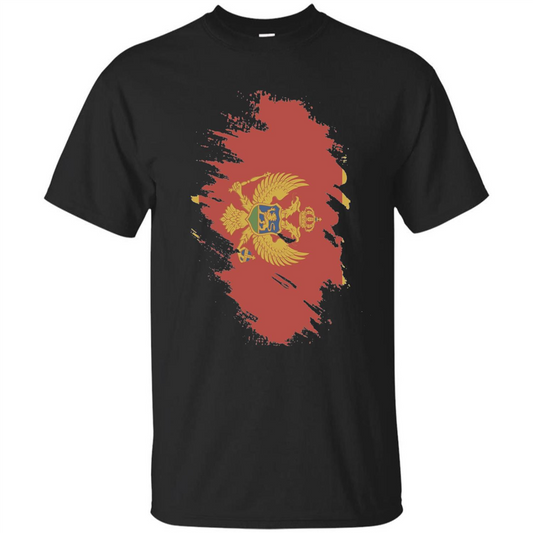 Flag of Montenegro T-shirt National Montenegrin Black