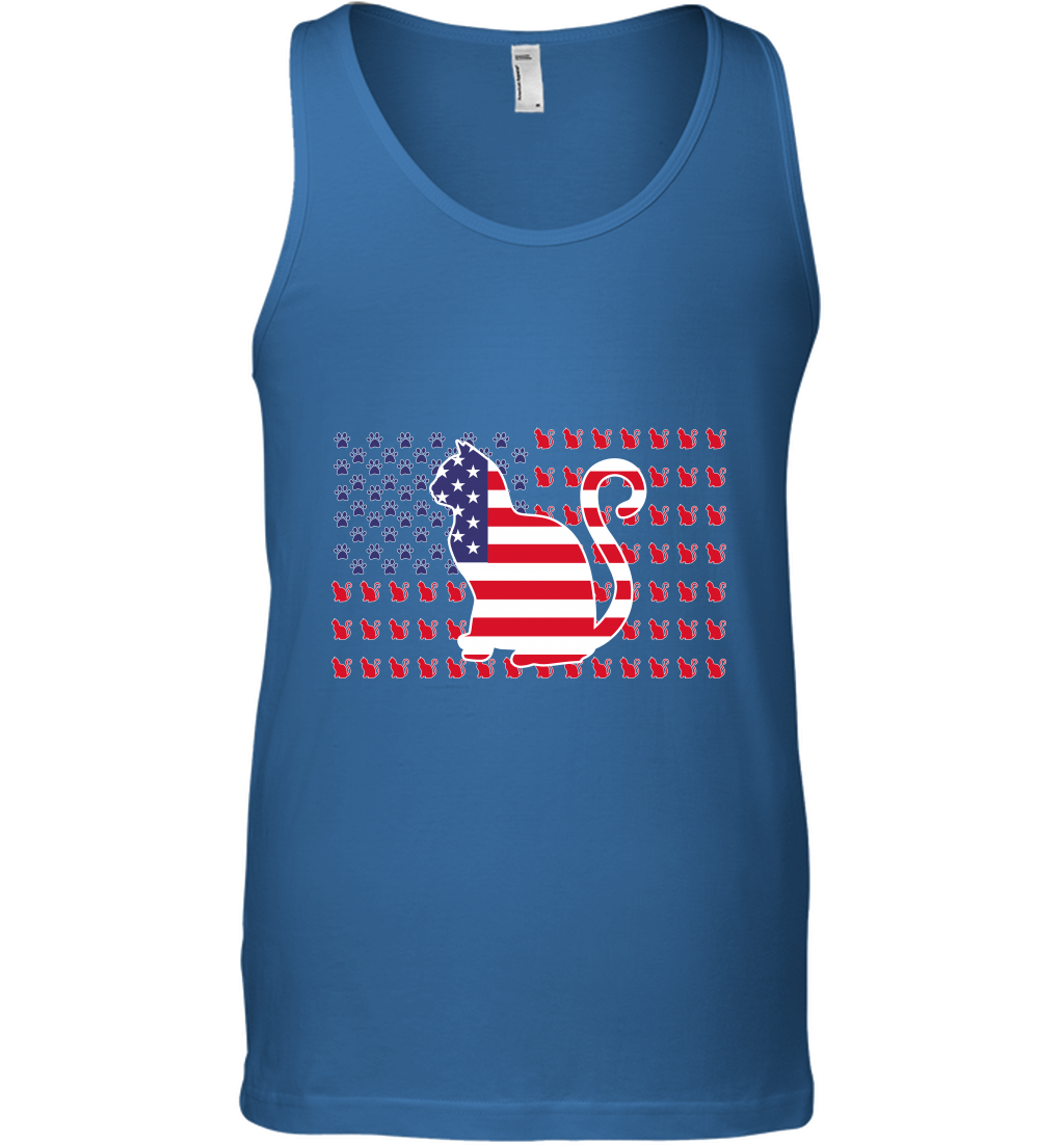 American Flag Cats Lovers Shirt Tank Top Royal