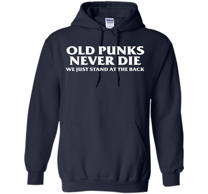 Old Punks Never Die We Just Stand At The Back T-shirt Navy