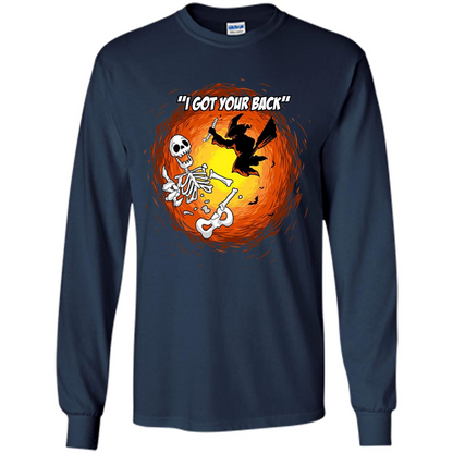 Funny Witch Skeleton Halloween 2017 I Got Your Back T-shirt Navy