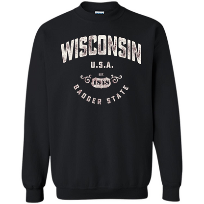 Wisconsin Badger State T-shirt Black