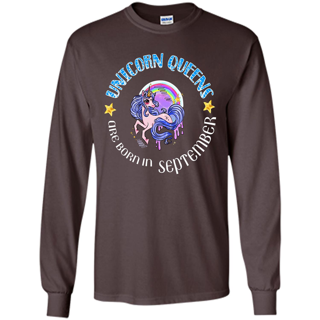 September Unicorn T-shirt Unicorn Queens Are Born September Dark Chocolate