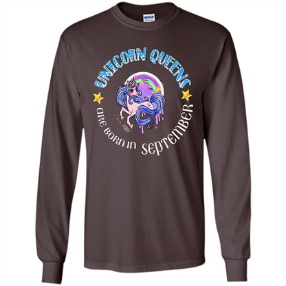 September Unicorn T-shirt Unicorn Queens Are Born September Dark Chocolate