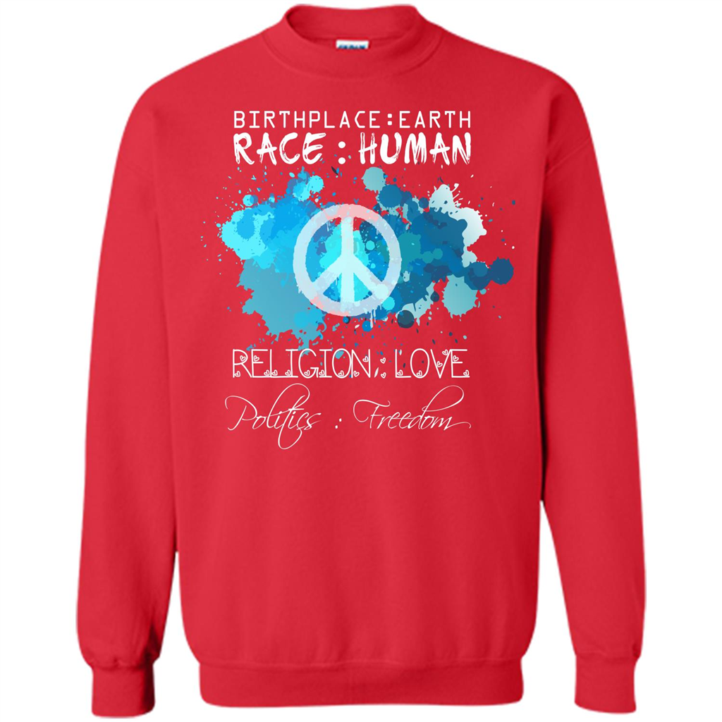 Birthplace Earth Race Human Religion Love T-shirt Red