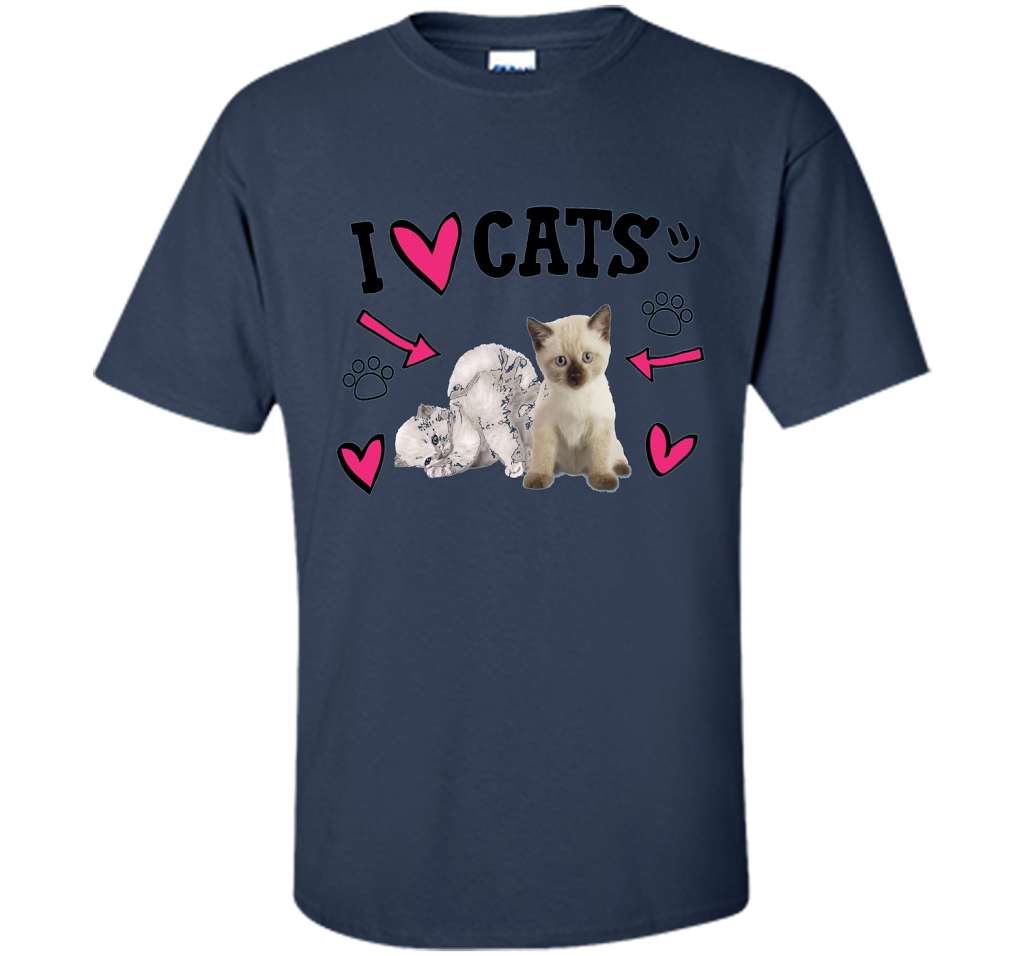I Love Cats Cute Shirt shirt Navy