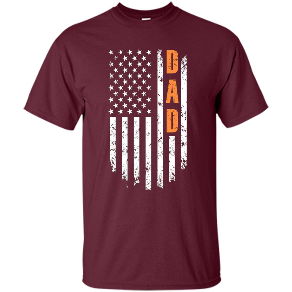 Fathers Day T-shirt American Flag Maroon