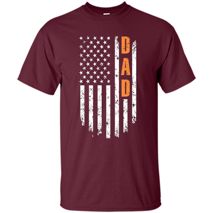 Fathers Day T-shirt American Flag Maroon