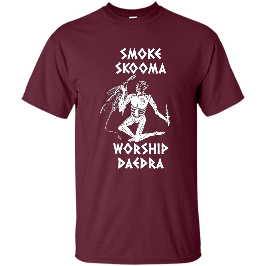 Smoke Skooma Worship Daedra T-shirt Maroon