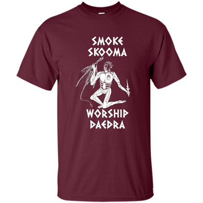 Smoke Skooma Worship Daedra T-shirt Maroon