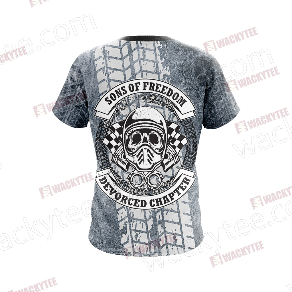 Biker Sons Of Freedom Devorced Chapter Unisex 3D T-shirt