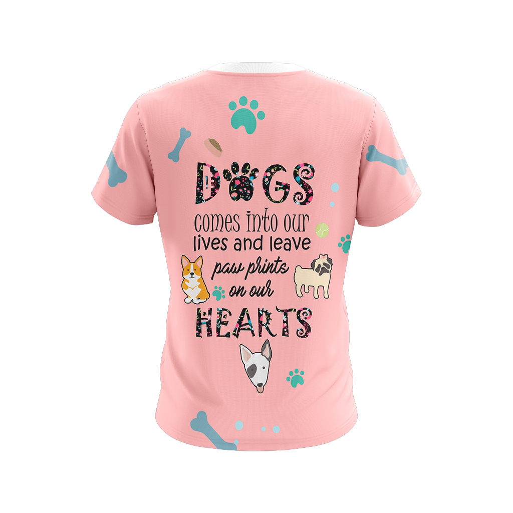 Dogs Comes Into Our Lives And Leave Paw Prints On Our Hearts Unisex 3D T-shirt