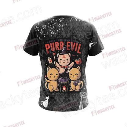 Humans Sacrifice Ritual Purr Evil Cat Unisex 3D T-shirt