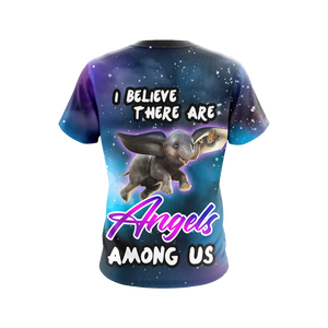 I Believe There Are Angels Among Us Elephant Unisex 3D T-shirt