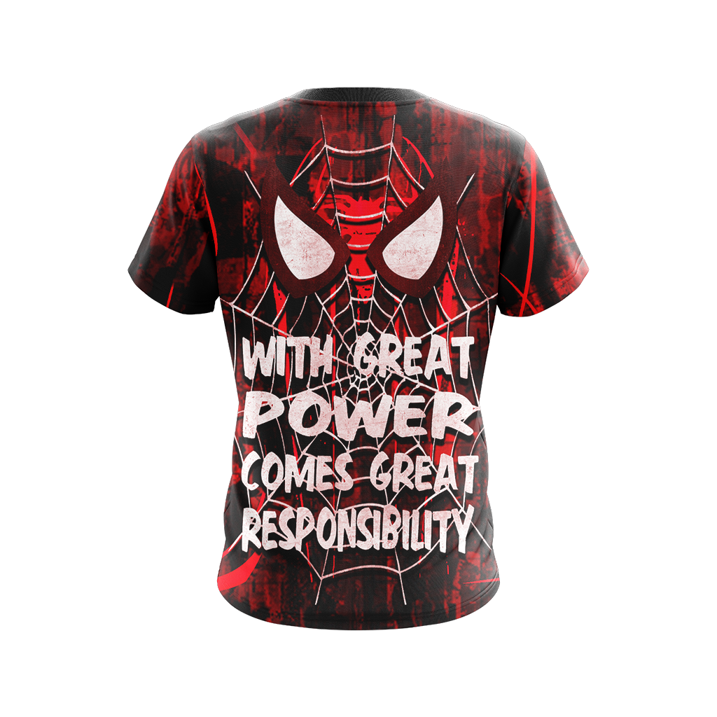 Spider-Man With Great Power Comes Great Responsibility Unisex 3D T-shirt
