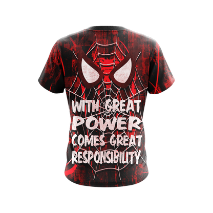 Spider-Man With Great Power Comes Great Responsibility Unisex 3D T-shirt