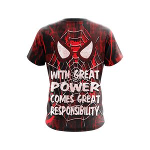 Spider-Man With Great Power Comes Great Responsibility Unisex 3D T-shirt