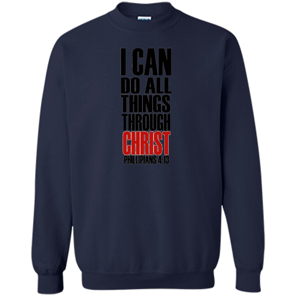 Christian T-Shirt I Can Do All Things Through Christ Navy