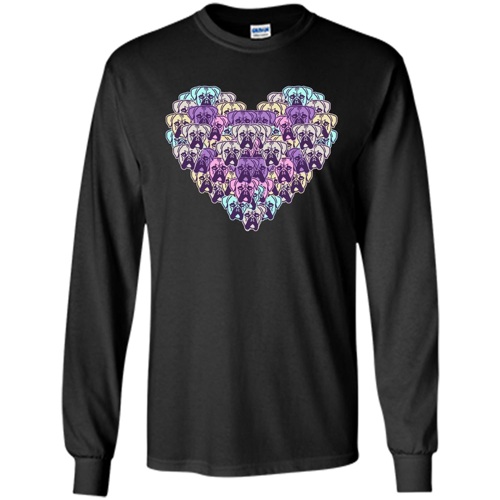 Boxer Dog Heart Mosaic Dog Lover T-shirt Black