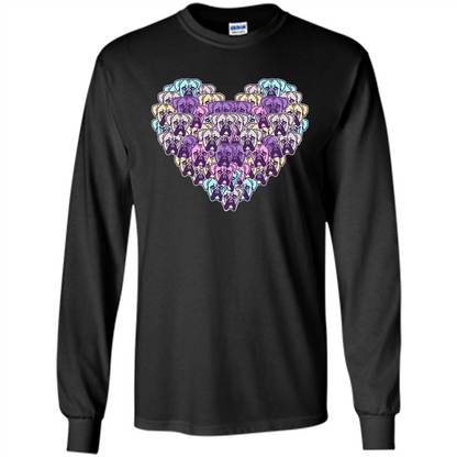 Boxer Dog Heart Mosaic Dog Lover T-shirt Black