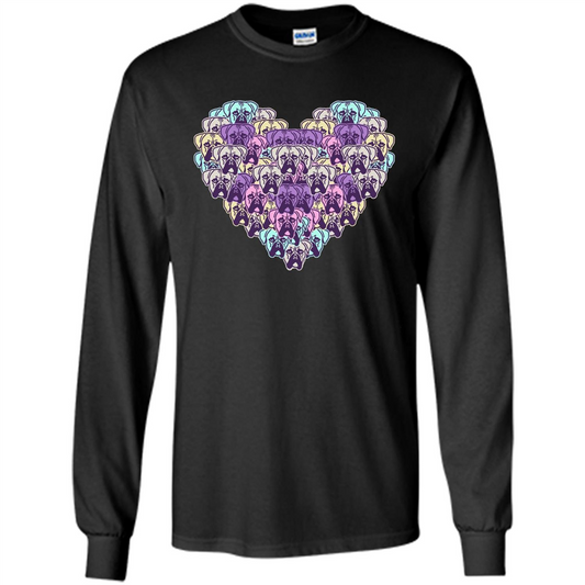 Boxer Dog Heart Mosaic Dog Lover T-shirt Black