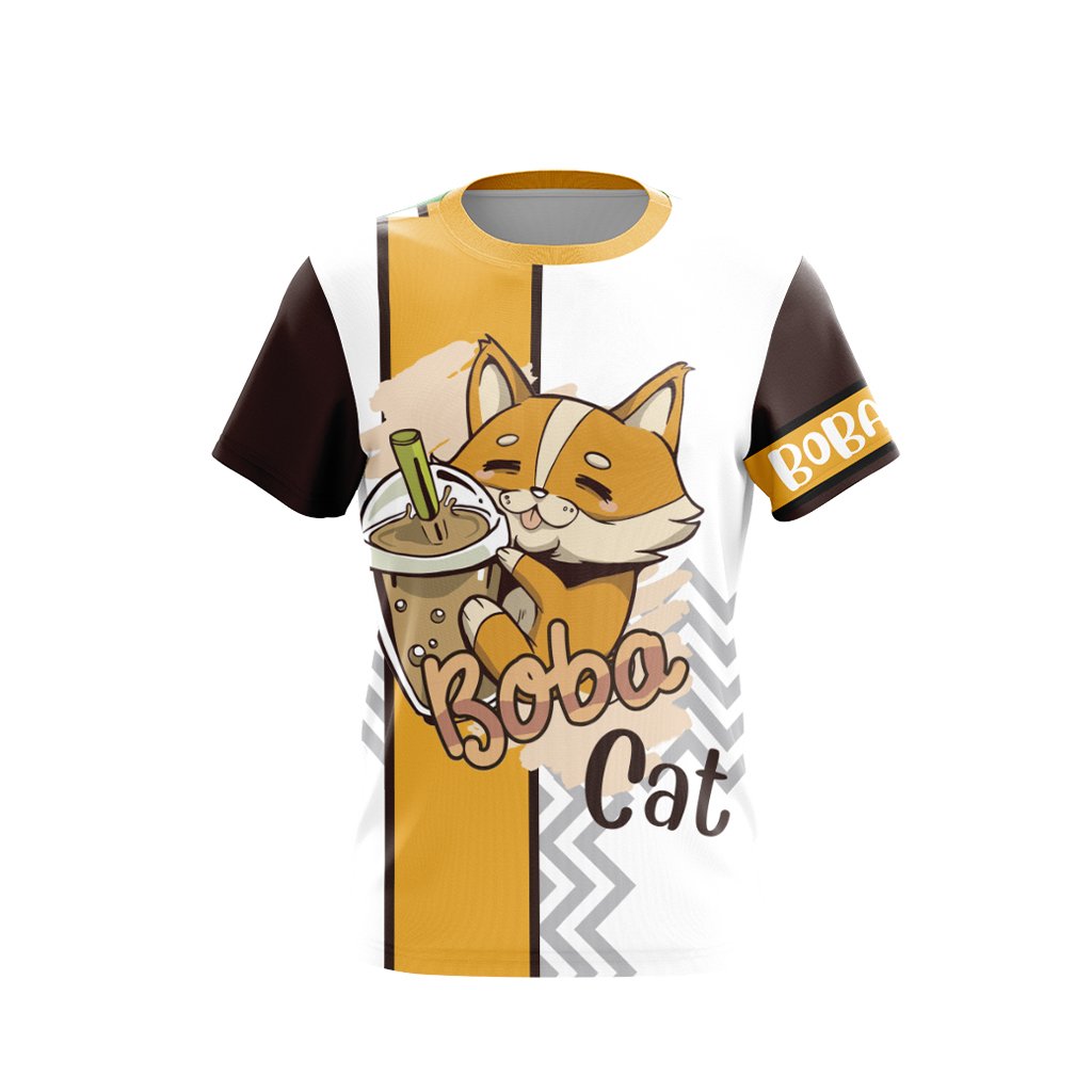 Boba Cat Unisex 3D T-shirt