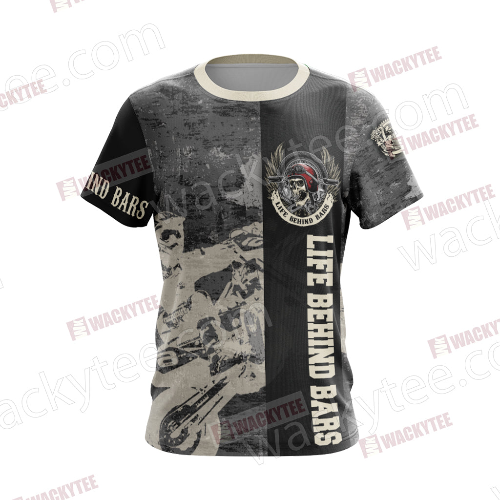 Biker Life Behind Bars Unisex 3D T-shirt